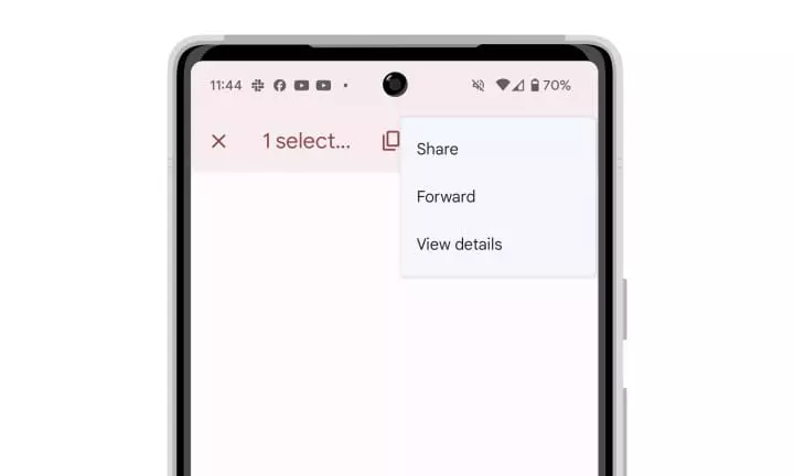 Forward option in Google Messages.