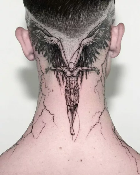 Realistic Angel Tattoo